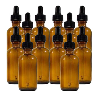 DIY Empty Dropper Bottles With Pipette (Amber Glass) - 12 x 30ml