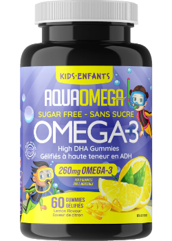 Kids Omega-3 High DHA Gummies 260mg (Lemon Sugar Free) - 60 Gummies
