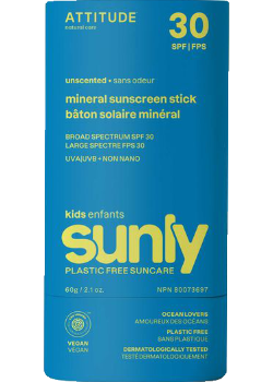 Sunly Kids Mineral Sunscreen Stick SPF30 (Unscented) - 60g