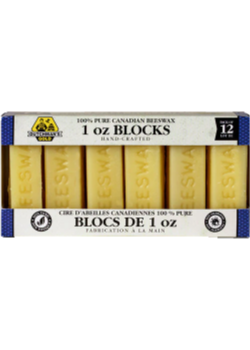 Pure Canadian Beeswax 1oz Blocks - 12 Pack