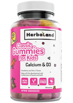 Classic Gummies For Kids: Calcium & D3 (Strawberry & Citrus) - 60 Gummies