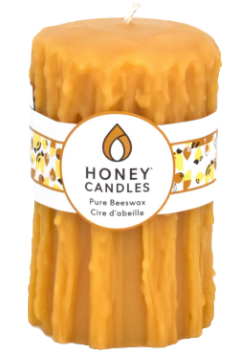 Pure Beeswax Candle Heritage Drip 5" x 3.25" Pillar