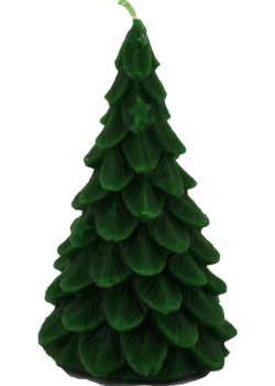Pure Beeswax Candle Ornamental Yule Tree (Forest Green) - 4 1/2 x 2 1/2 Inches