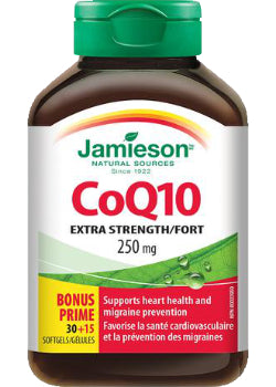 CoQ10 Extra Strength 250mg - 30 + 15 Softgels BONUS