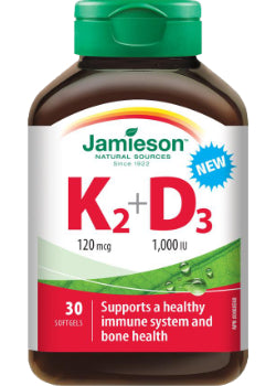 Vitamin K2 120mcg + D3 1,000iu - 30 Softgels
