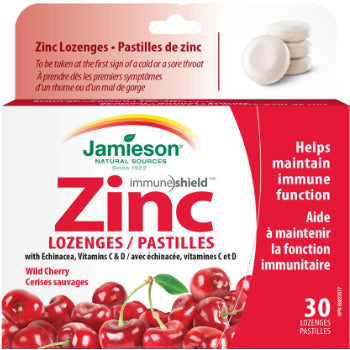 Zinc With Echinacea Vitamin C And Vitamin D (Wild Cherry) - 30 Lozenges