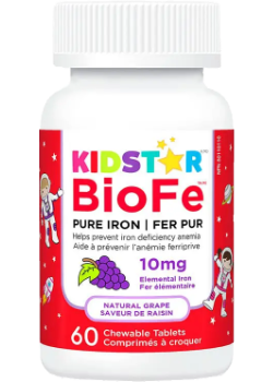 BioFe Pure Iron Chewable 10mg (Grape) - 60 Chew Tabs