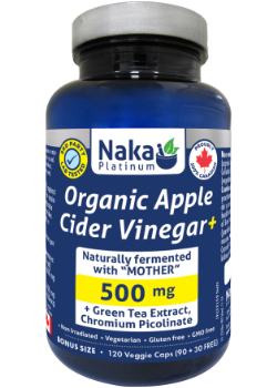 Organic Apple Cider Vinegar+ 500mg - 120 V-Caps
