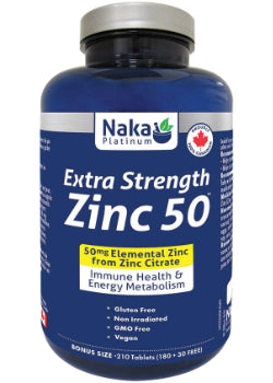 Zinc 50 Extra Strength (From Zinc Citrate) - 210 Tabs