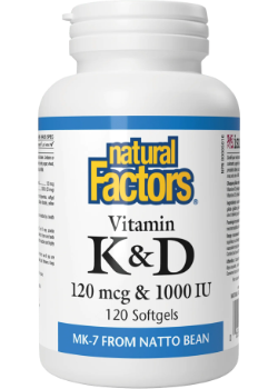 Vitamin K+D 120mcg/1,000iu - 120 Softgels