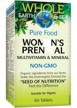 Whole Earth & Sea Pure Food Women's Prenatal Multivitamins - 60 Tabs + BONUS