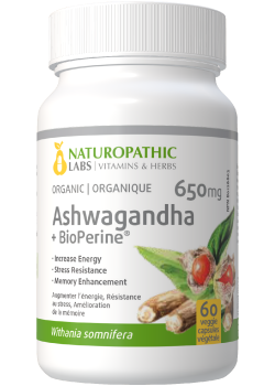 Ashwagandha 650mg (Organic) + Bioperine - 60 V-Caps