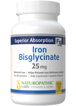 Iron Bisglycinate 25mg - 120 Caps + BONUS