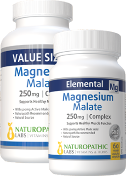 Magnesium Malate 250mg - 240 + 60 V-Caps FREE