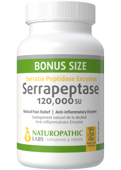Serrapeptase 120,000SU (Enteric Coated) - 120 + 120 V-Caps FREE