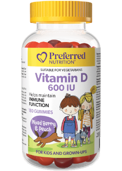 Vitamin D 600iu For Kids (Mixed Berry & Peach) - 180 Gummies