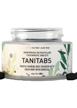 Tanitabs Toothpaste Tablets (Fresh Mint With Charcoal, Jar) - 124 Tabs
