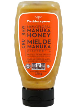 Monofloral Raw Manuka Honey (Kfactor16) Squeeze Jar - 340g