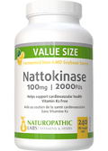 Nattokinase 100mg / 2000FUs (Non-GMO & K2 Free) - 240 V-Caps + BONUS