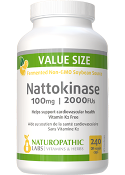 Nattokinase 100mg / 2000FUs (Non-GMO & K2 Free) - 240 V-Caps + BONUS