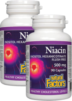 Non-Flushing Niacin 500mg - 90 + 90 Caps (2 For Deal)