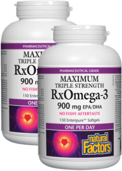 RxOmega-3 Maximum Triple Strength 900mg - 150 + 150 Softgels (2 For Deal)