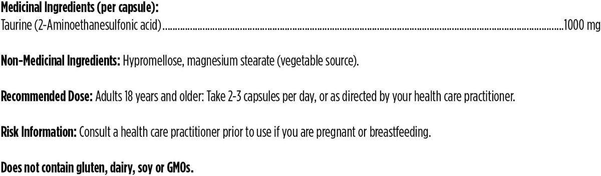 Taurine - 120 V-Caps [amazon_upc] asin:B000FGZE9G