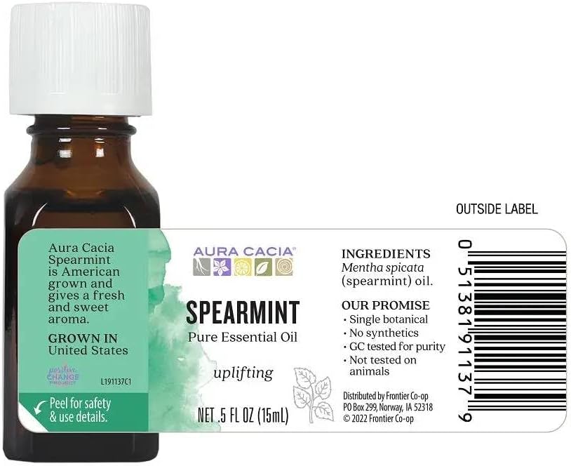 Spearmint Pure Essential Oil (Uplifting) - 15ml [amazon_upc] asin:B008X8L27G