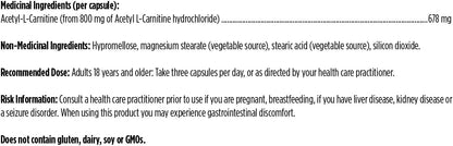 Acetyl L-Carnitine - 90 V-Caps [amazon_upc] asin:B000FGWBBK