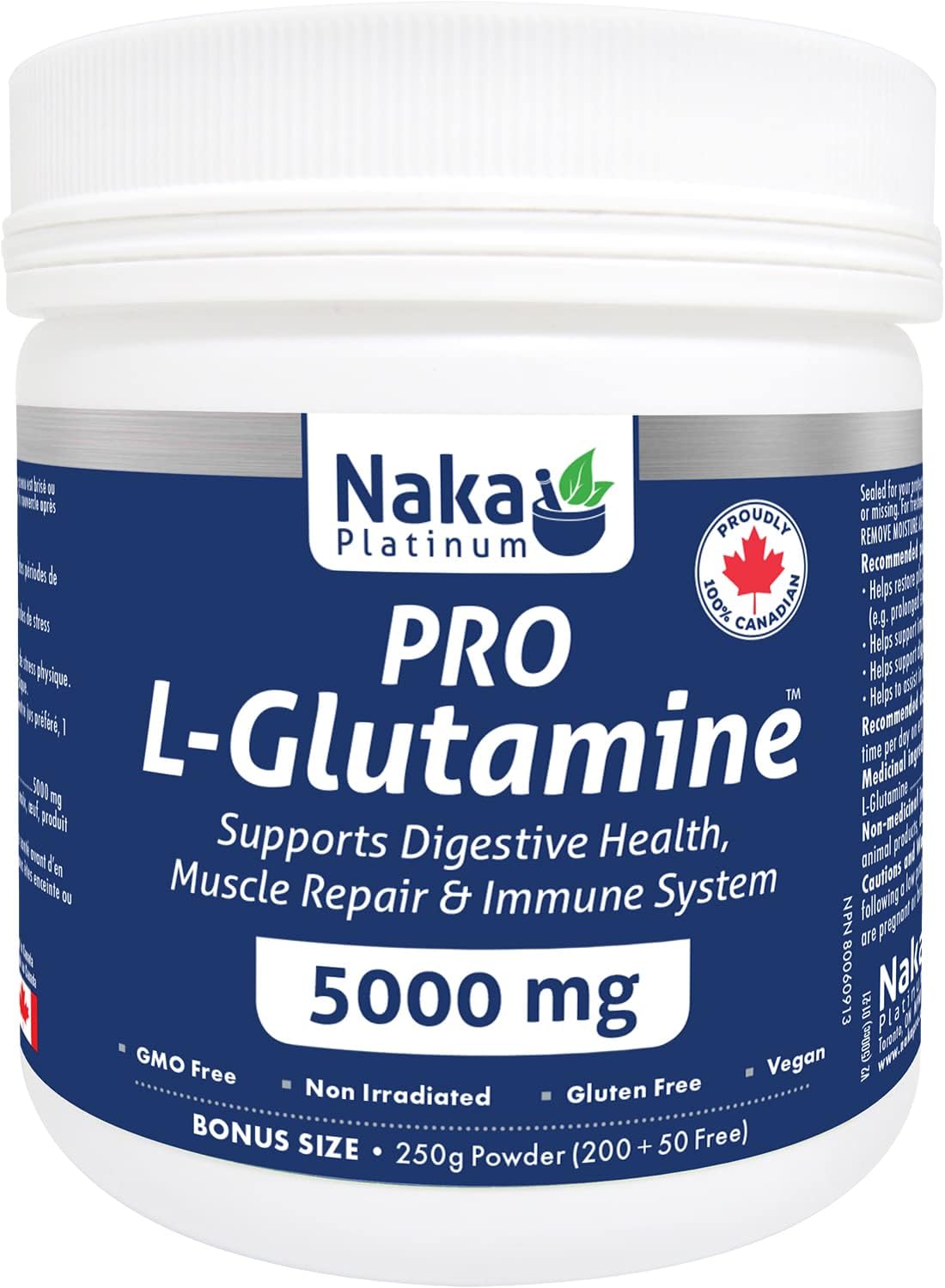 Pro L-Glutamine 5,000mg - 200 + 50g BONUS [amazon_upc] asin:B07TNRDZNX