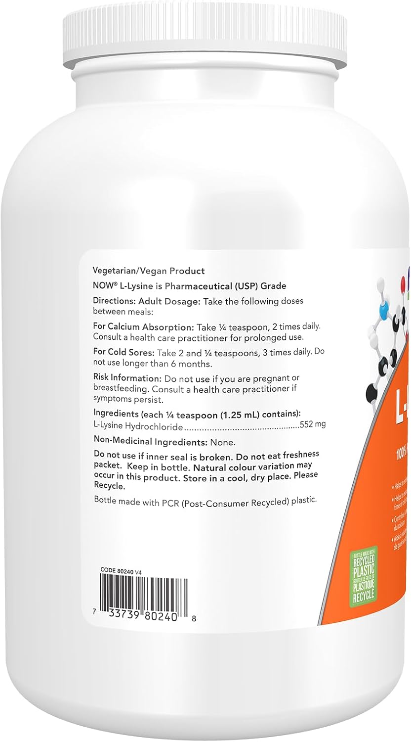 L-Lysine Powder 100% Pure - 454g [amazon_upc] asin:B078WVS8QH
