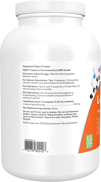 L-Lysine Powder 100% Pure - 454g [amazon_upc] asin:B078WVS8QH