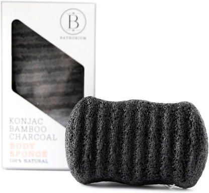 Konjac Bamboo Charcoal Body Sponge - 35g [amazon_upc] asin:B08HXX3JWV