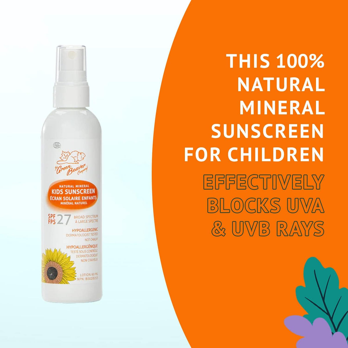 Kids Natural Mineral Sunscreen Spray SPF27 - 90ml [amazon_upc] asin:B07D3FHJHJ