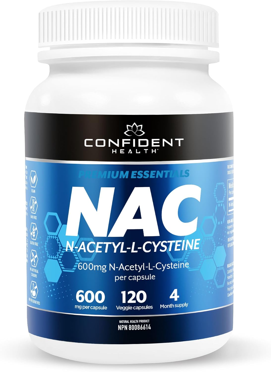 NAC (N-Acetyl-L-Cysteine) 600mg - 120 V-Caps [amazon_upc] asin:B0CC6MTYLZ