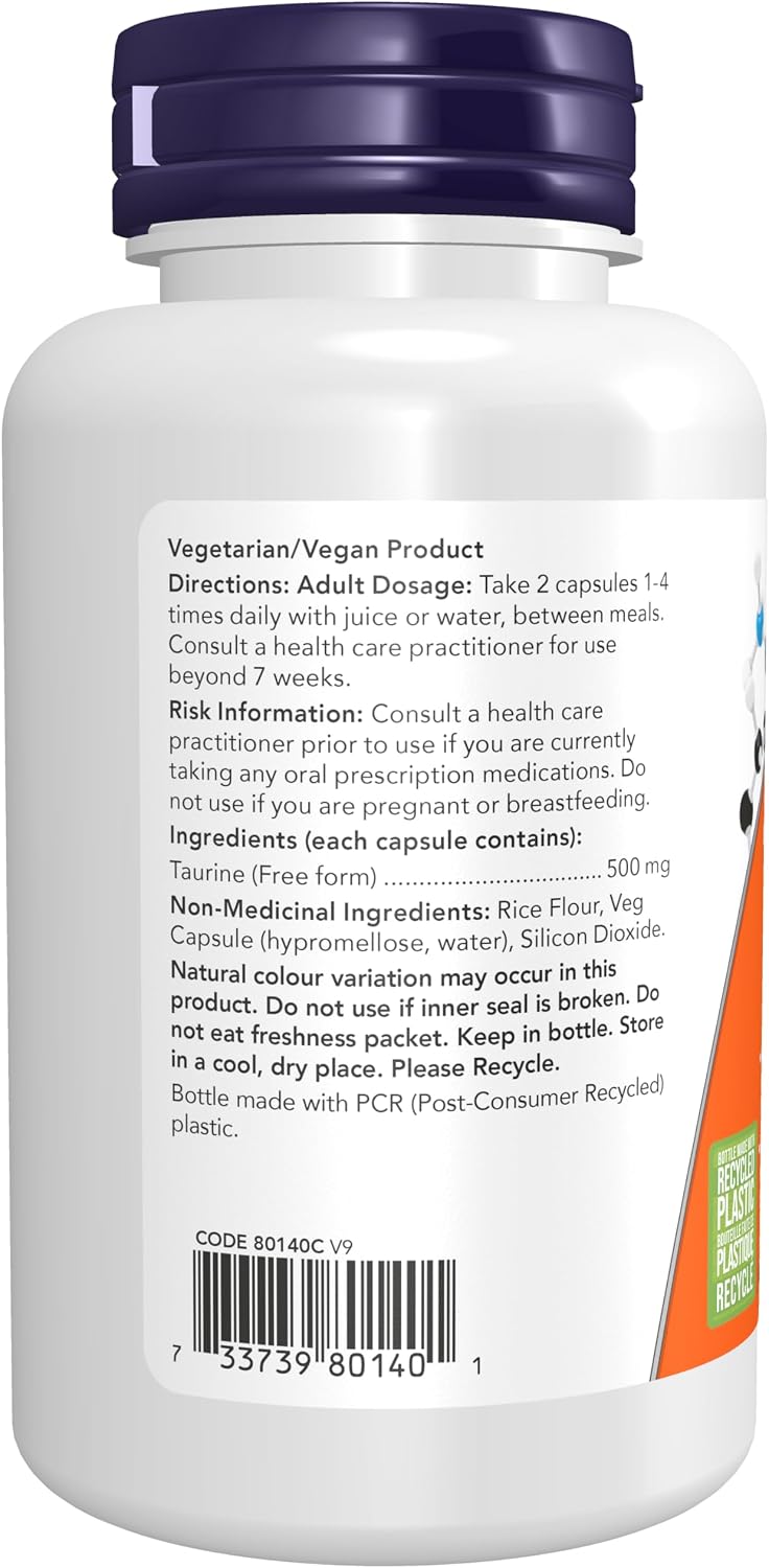 Taurine 500mg - 100 Caps [amazon_upc] asin:B003FG52UY