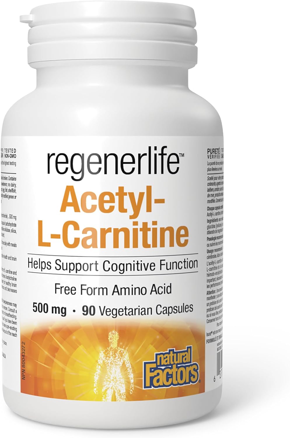Regenerlife Acetyl-L-Carnitine 500mg - 90 V-Caps