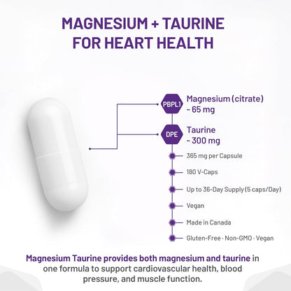 Magnesium + Taurine - 180 V-Caps [amazon_upc] asin:B07288T32V