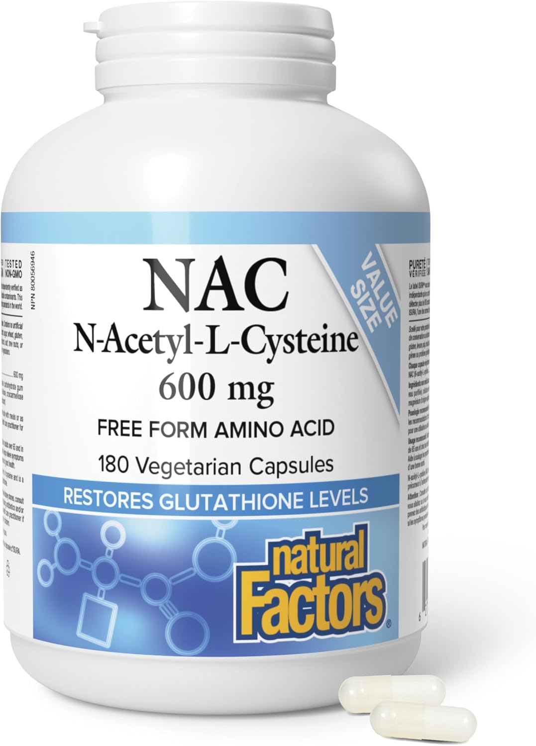N-Acetyl-L-Cysteine (NAC) 600mg - 180 V-Caps [amazon_upc] asin:B0956BYQNJ
