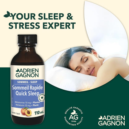 Quick Sleep Melatonin 10mg + Plants (Peach) - 110ml [amazon_upc] asin:B07CX2LL8F