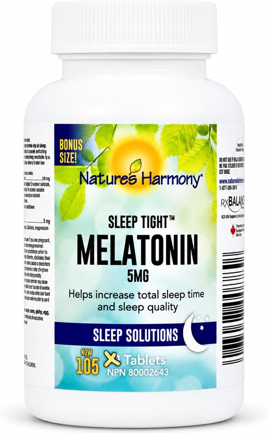 Sleep Quality Melatonin 5mg - 90 + 15 Tabs BONUS [amazon_upc] asin:B00CP7SXBE