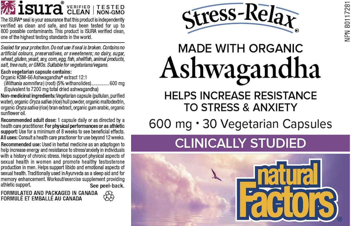 Stress-Relax Ashwagandha 600mg - 30 V-Caps [amazon_upc] asin:B0BB8KJTGS