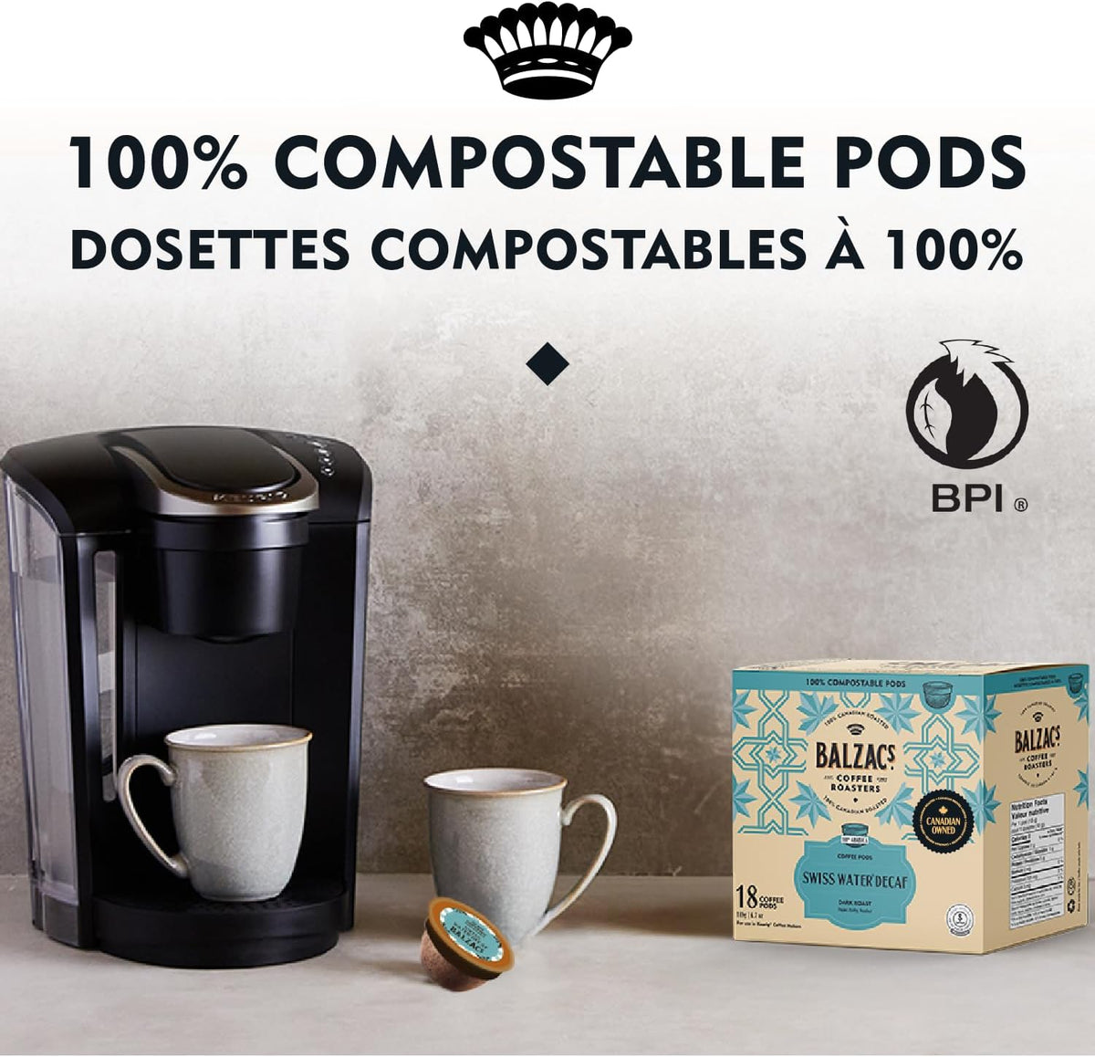 Swiss Water Decaf (Stout Roast) - 18 Coffee Pods [amazon_upc] asin:B08LM8D1GP