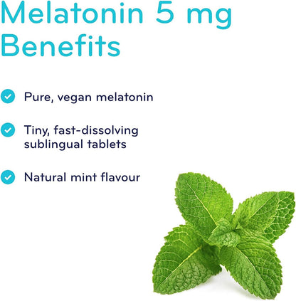 Melatonin 5mg (Mint) - 90 Tabs [amazon_upc] asin:B079WQQV54