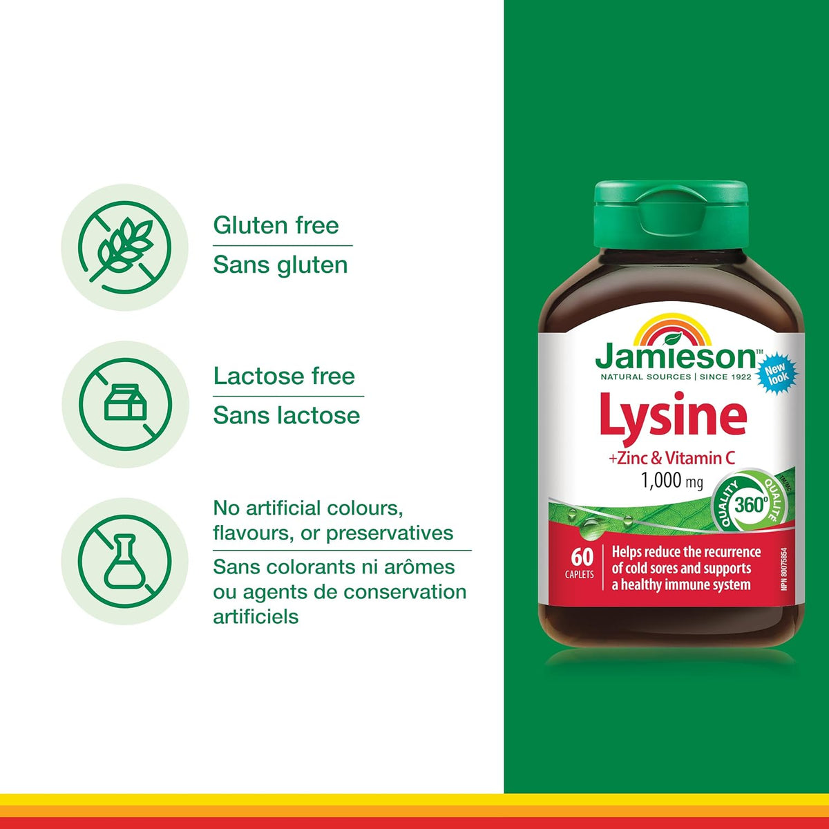 Lysine + Zinc & Vitamin C 1,000mg - 60 Caps [amazon_upc] asin:B072XQ4MYH