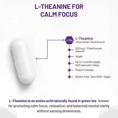Zen Theanine 225mg - 120 V-Caps + BONUS [amazon_upc] asin:B01MTP56HC