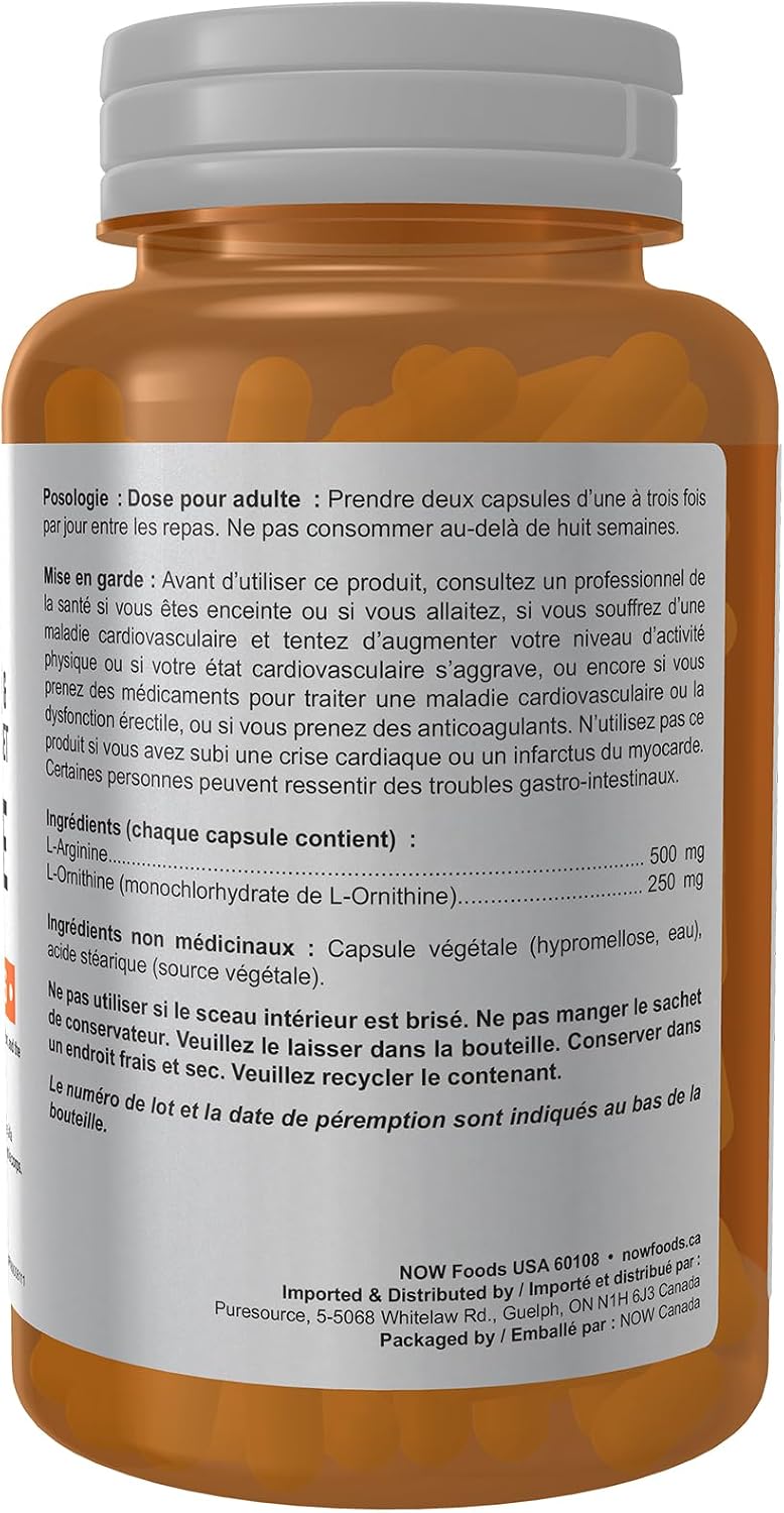 L-Arginine + L-Ornithine 500mg/250mg - 100 Caps [amazon_upc] asin:B0040B7PQ2