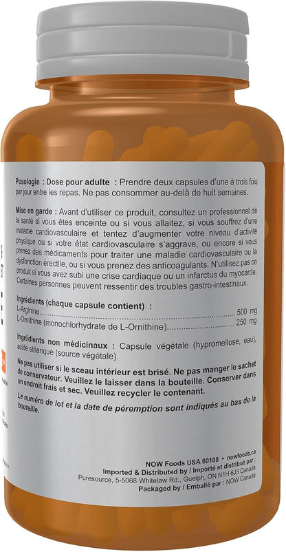 L-Arginine + L-Ornithine 500mg/250mg - 100 Caps [amazon_upc] asin:B0040B7PQ2