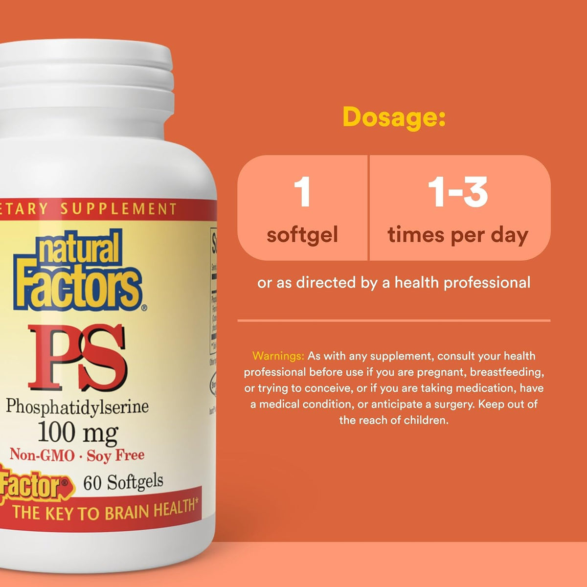 PS (Phosphatidylserine) 100mg - 60 Softgels + BONUS [amazon_upc] asin:B006H9QNJU