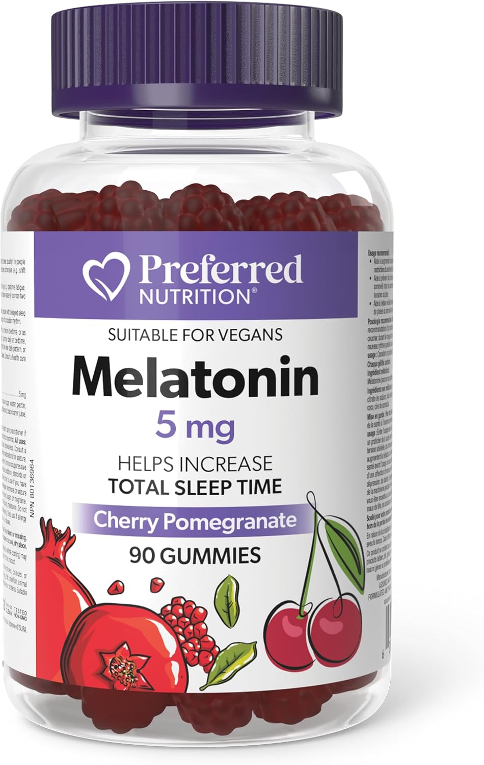 Melatonin 5mg (Cherry Pomegranate) - 90 Gummies [amazon_upc] asin:B0DC7YGG5J